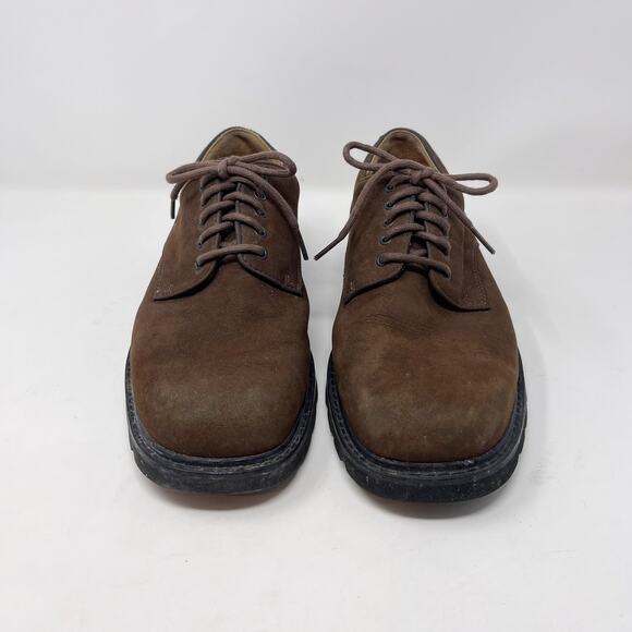 Rockport 9.5 Brown Suede Leather Northfield Waterproof Derby Oxford Vibram Sole